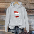 Womens Christmas Hoodie Sweatshirt Casual Fashion Red Wine Glass Printed Long Sleeve Hooded Sweatshirts Xmas Look New Year Gifts