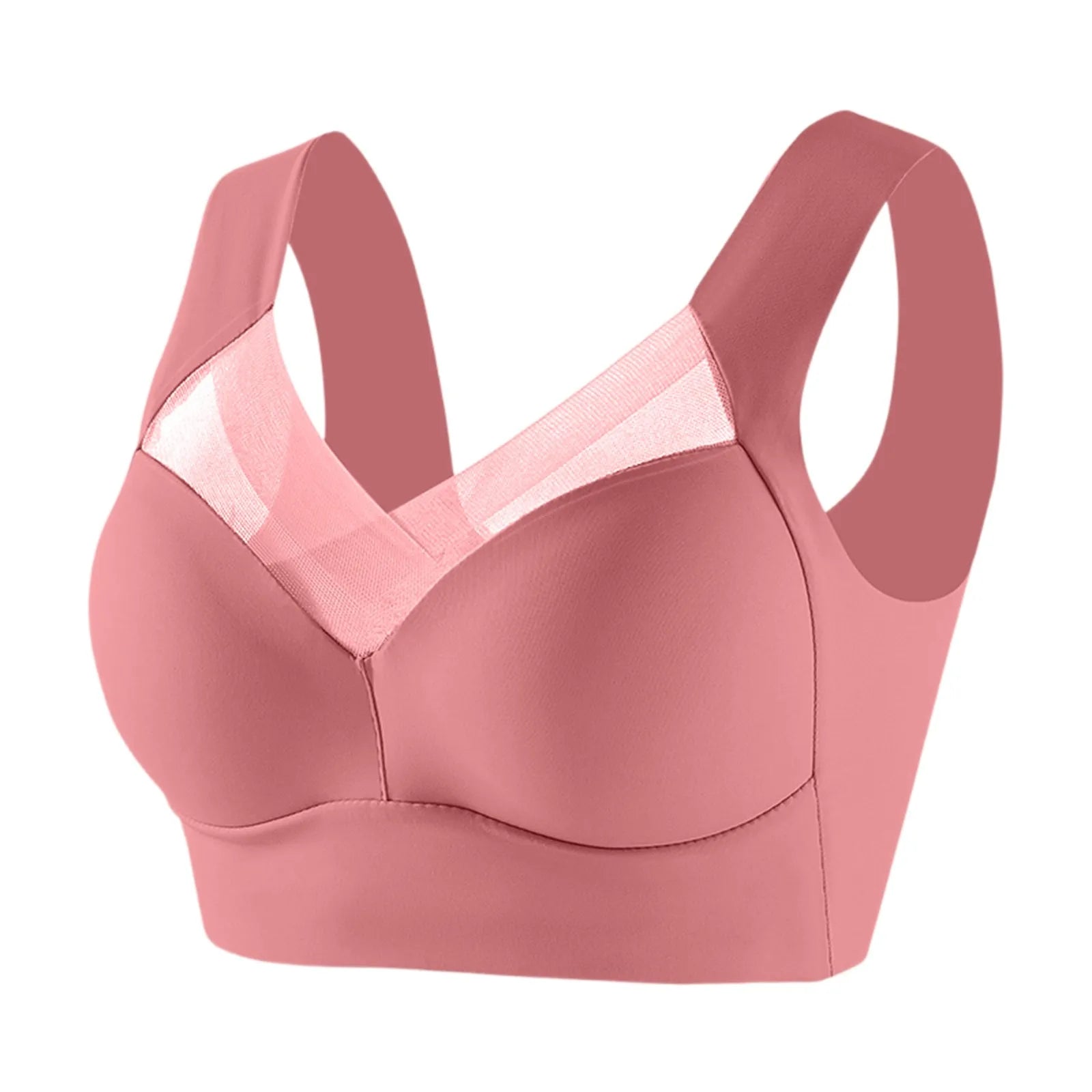 Women's Large Size Underwear Comfortable No Steel Ring Vest Bra Thin Design Side Cinching Breast Gathering Push-Up Seamless Bra