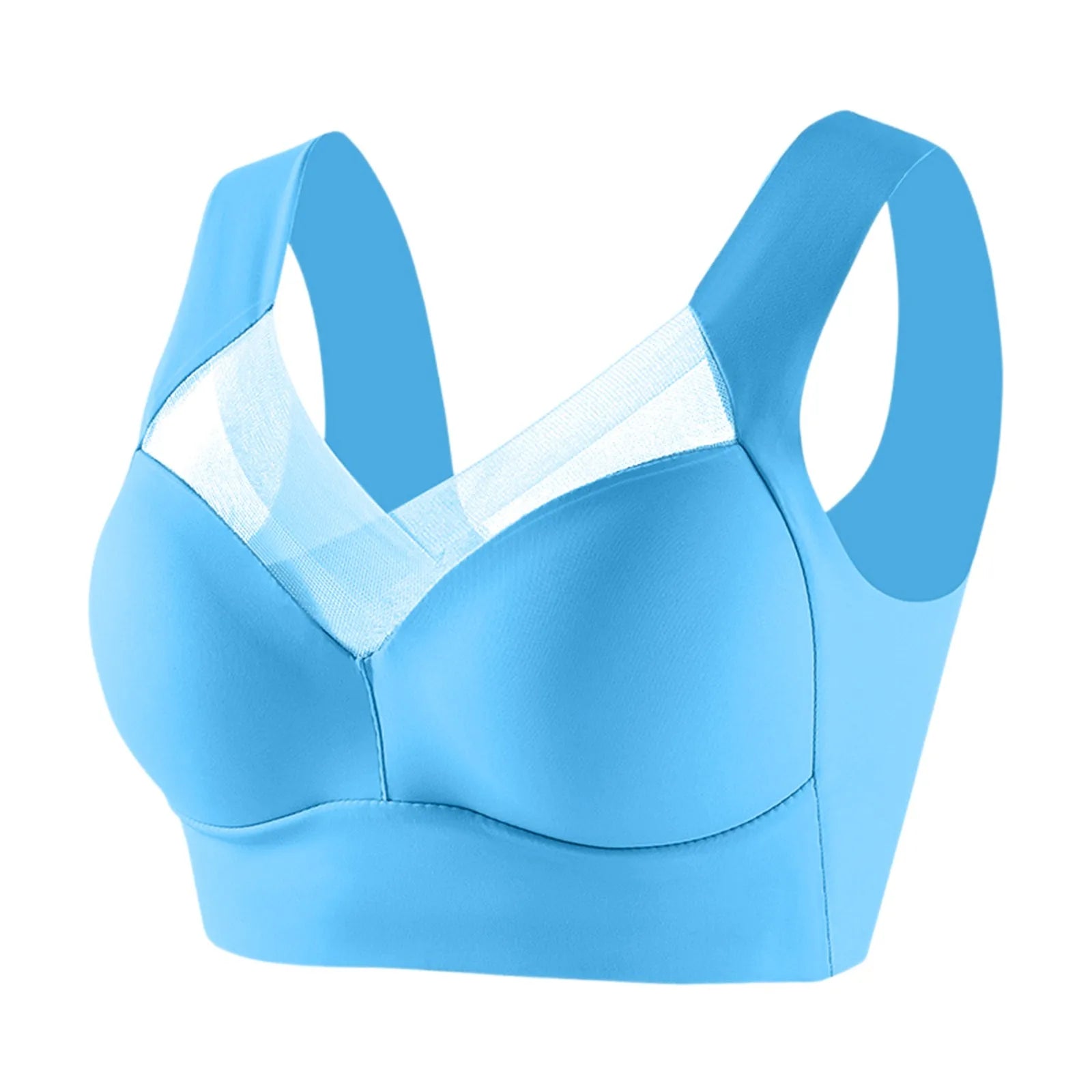 Women's Large Size Underwear Comfortable No Steel Ring Vest Bra Thin Design Side Cinching Breast Gathering Push-Up Seamless Bra