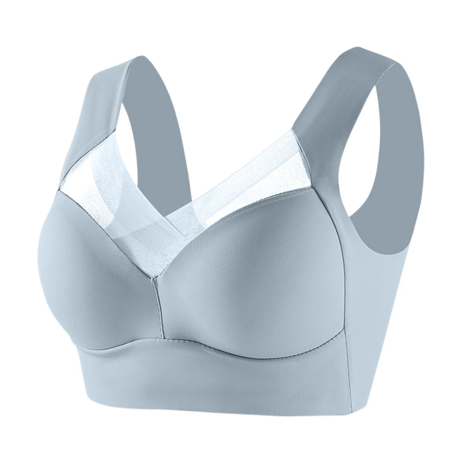 Women's Large Size Underwear Comfortable No Steel Ring Vest Bra Thin Design Side Cinching Breast Gathering Push-Up Seamless Bra