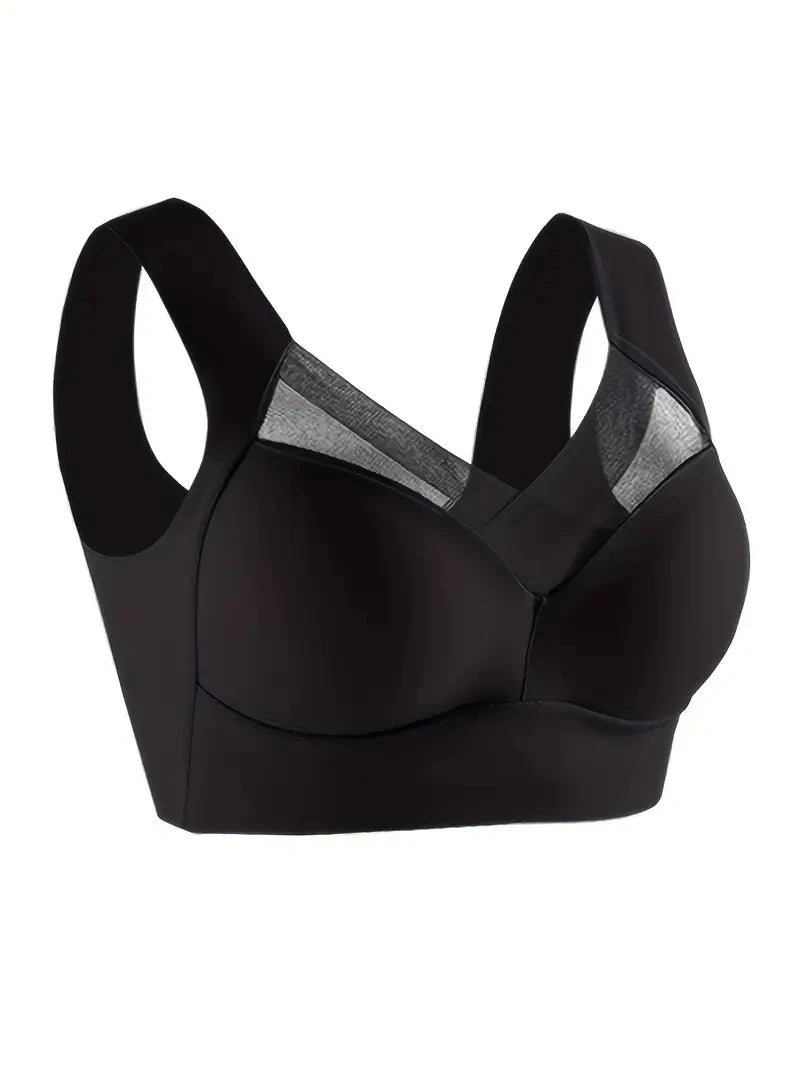 Solid Wireless Sports Bra, Comfy & Breathable Seamless Push Up Running Workout Tank Everyday Bra, Women's Lingerie & Underwear