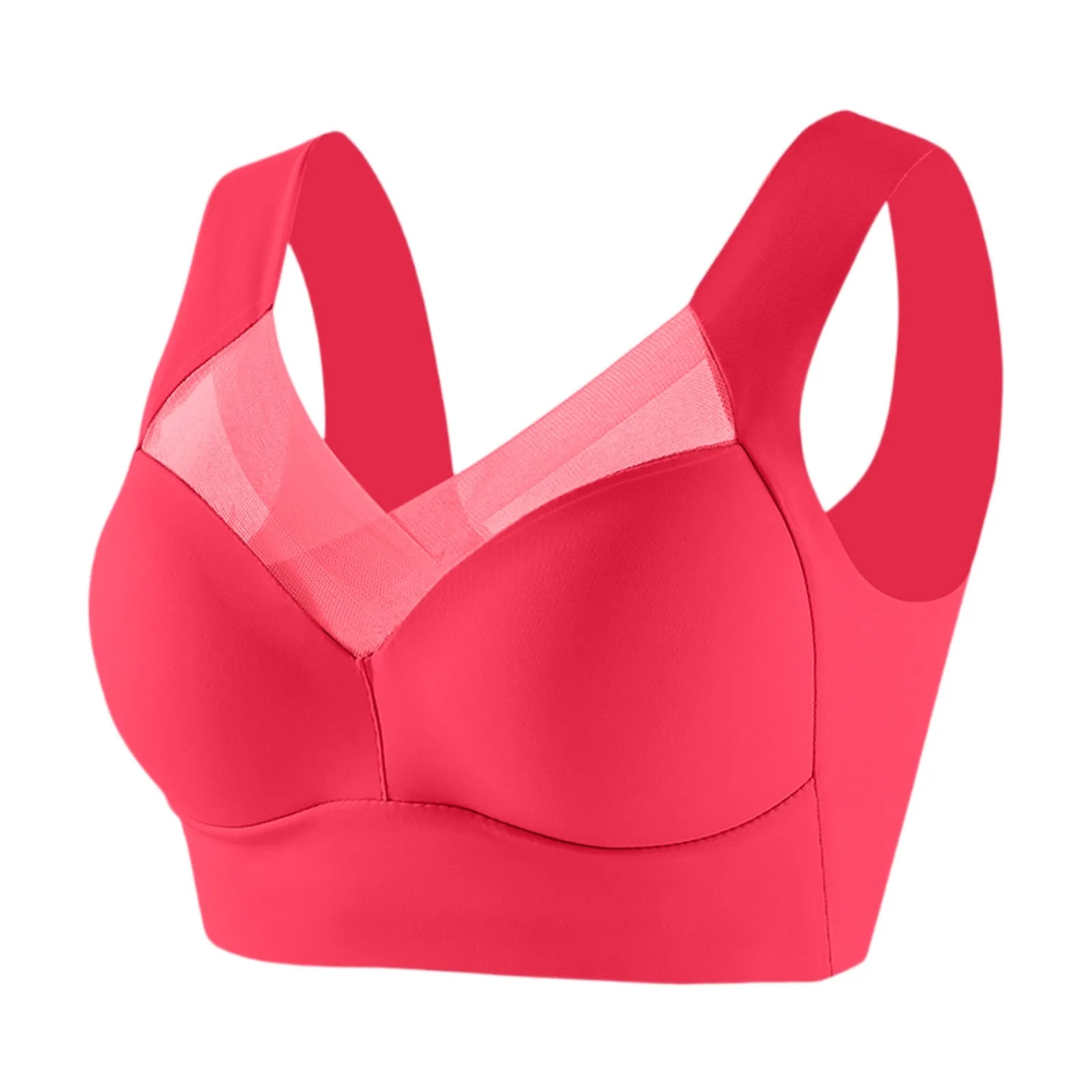 Women's Large Size Underwear Comfortable No Steel Ring Vest Bra Thin Design Side Cinching Breast Gathering Push-Up Seamless Bra