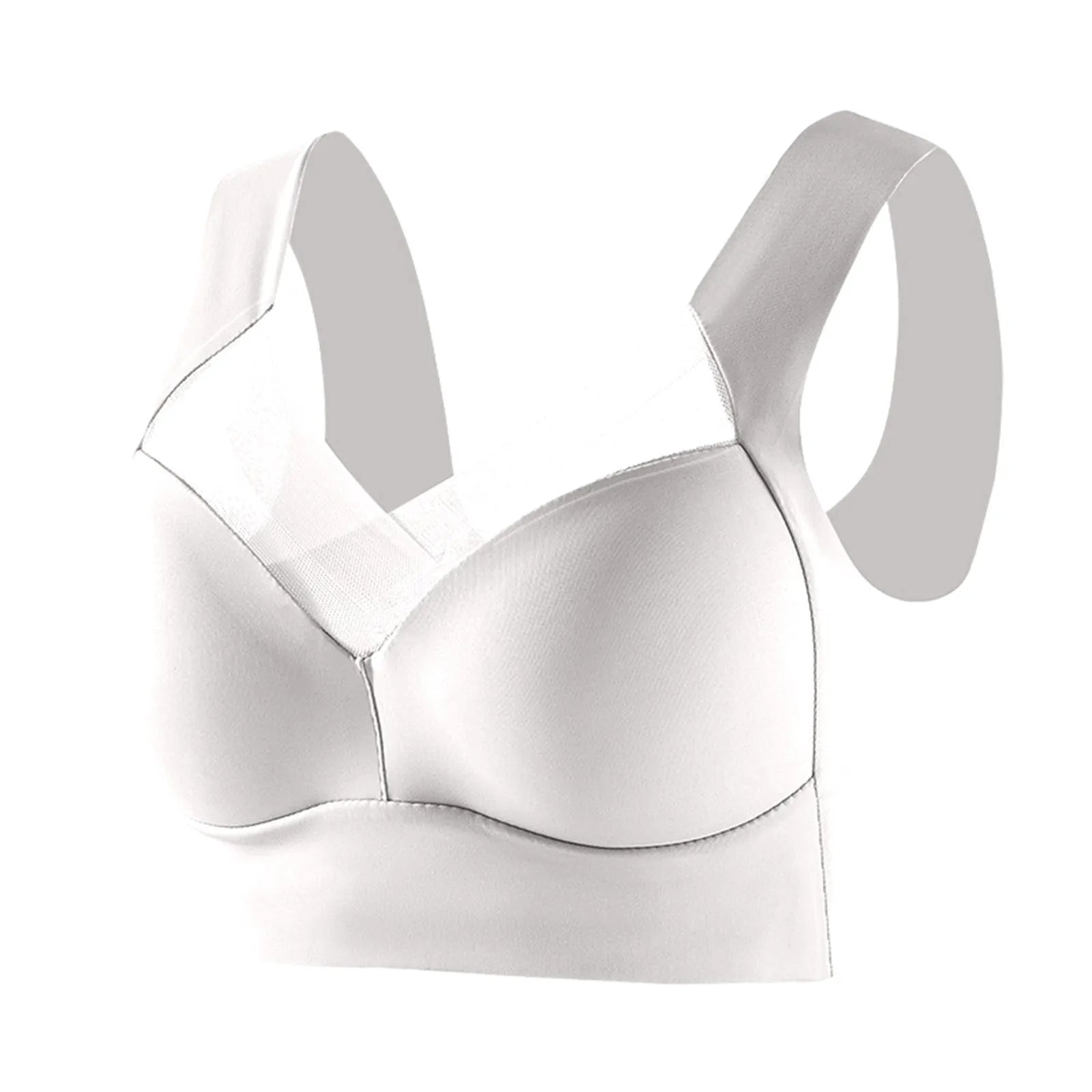 Women's Large Size Underwear Comfortable No Steel Ring Vest Bra Thin Design Side Cinching Breast Gathering Push-Up Seamless Bra