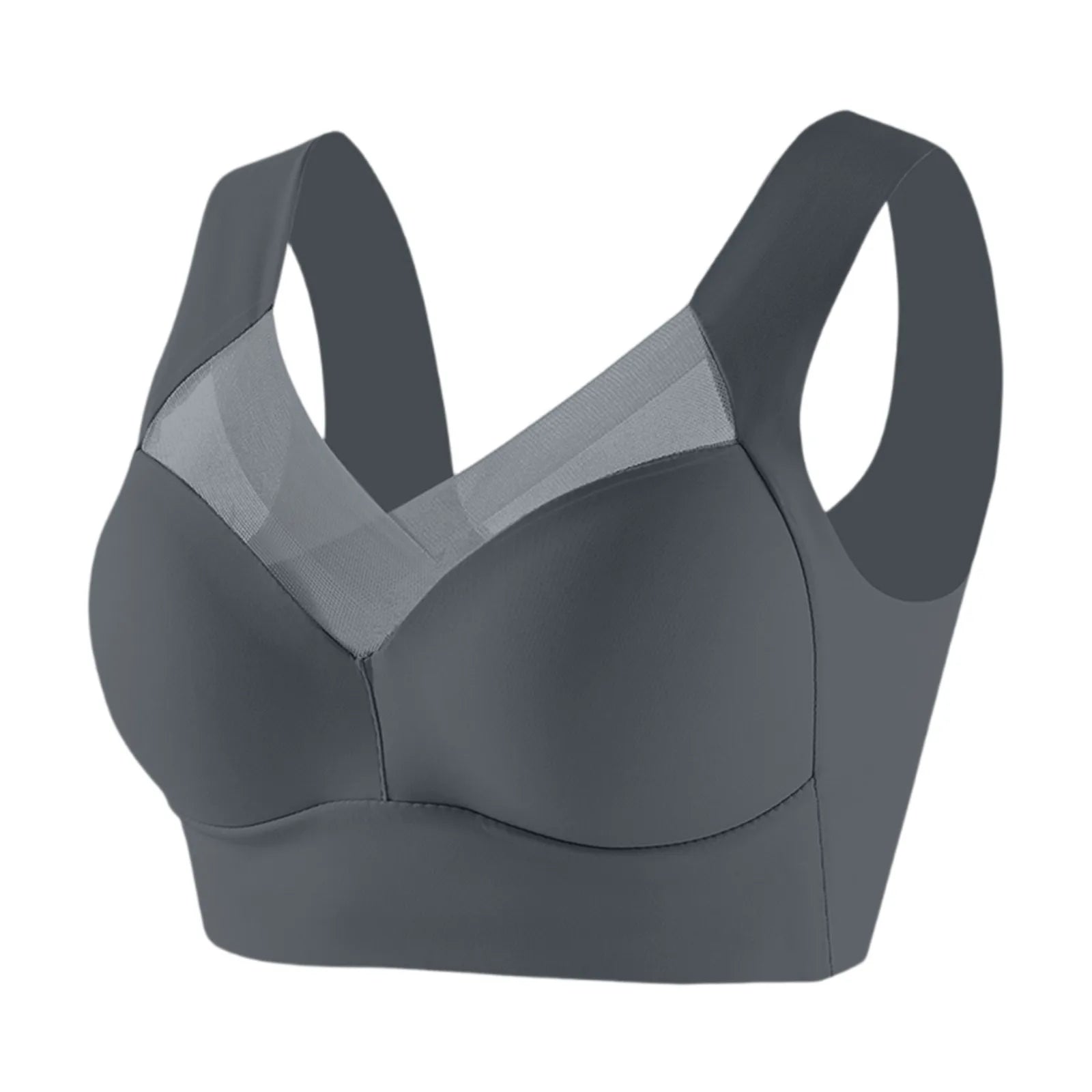 Women's Large Size Underwear Comfortable No Steel Ring Vest Bra Thin Design Side Cinching Breast Gathering Push-Up Seamless Bra