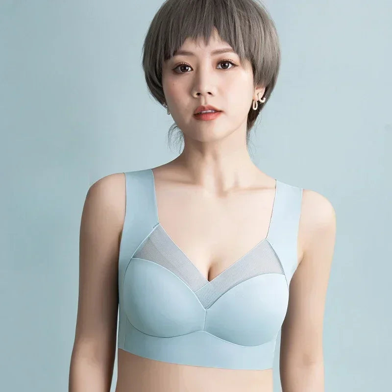 Soft Support Seamless Underwear Comfortable Gathering No Steel Ring Collection Light Thin Breathable Bra Style