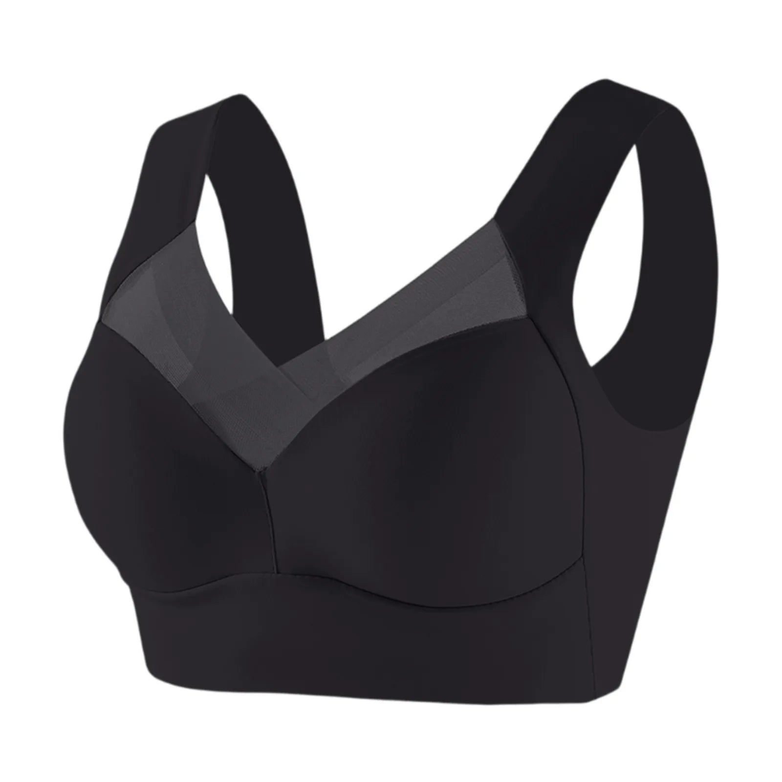 Women's Large Size Underwear Comfortable No Steel Ring Vest Bra Thin Design Side Cinching Breast Gathering Push-Up Seamless Bra