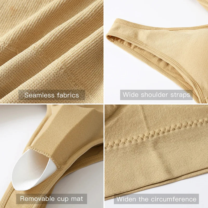 S-7XL Plus Size Thin Non-underwire Bra Zero Bondage Women's UnderwearSports Yoga Wireless Vest Seamless adjustable Brassiere