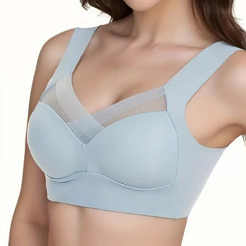 1Pc Women Lace Sport Bras Plus Size Seamless Bra Bralette Backless Lady Brassiere Vest Female Gathers Shock-Proof Wireless L-3XL