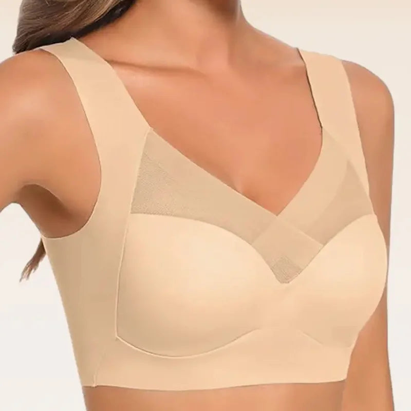 1Pc Women Lace Sport Bras Plus Size Seamless Bra Bralette Backless Lady Brassiere Vest Female Gathers Shock-Proof Wireless L-3XL